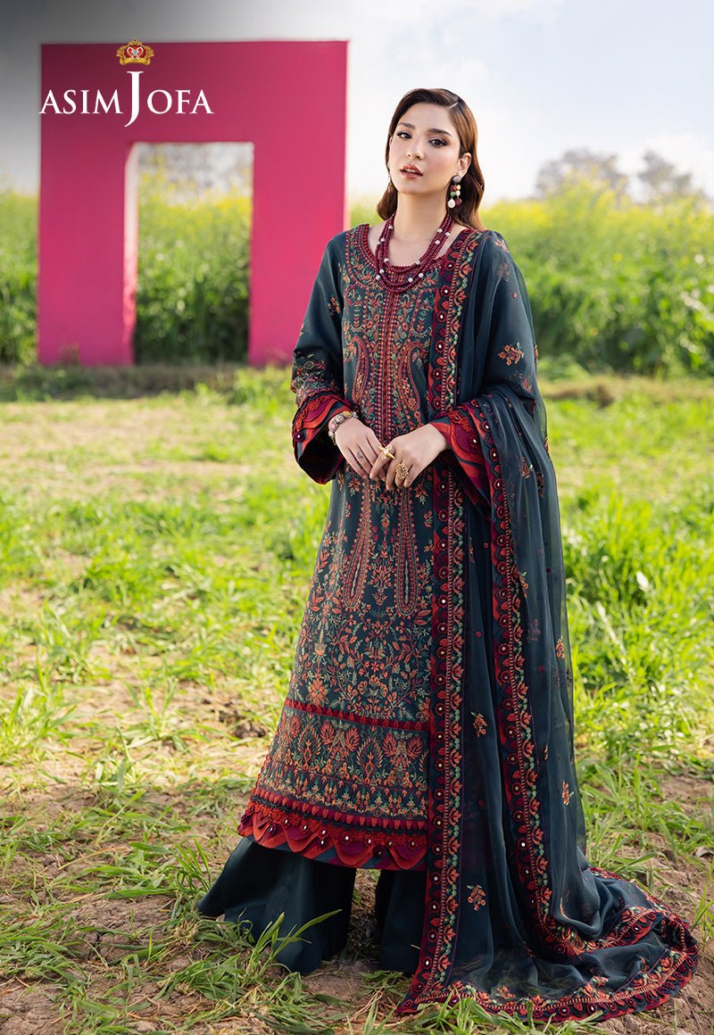 3PC - LAWN EMBROIDERED SHIRT WITH CHAFOON EMBROIDERED DUPATA AND TROUSER - 677