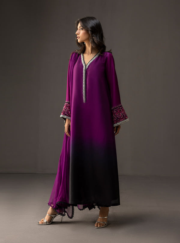 3 Piece Unstitched Embroidered and Printed SIlk Suit 226