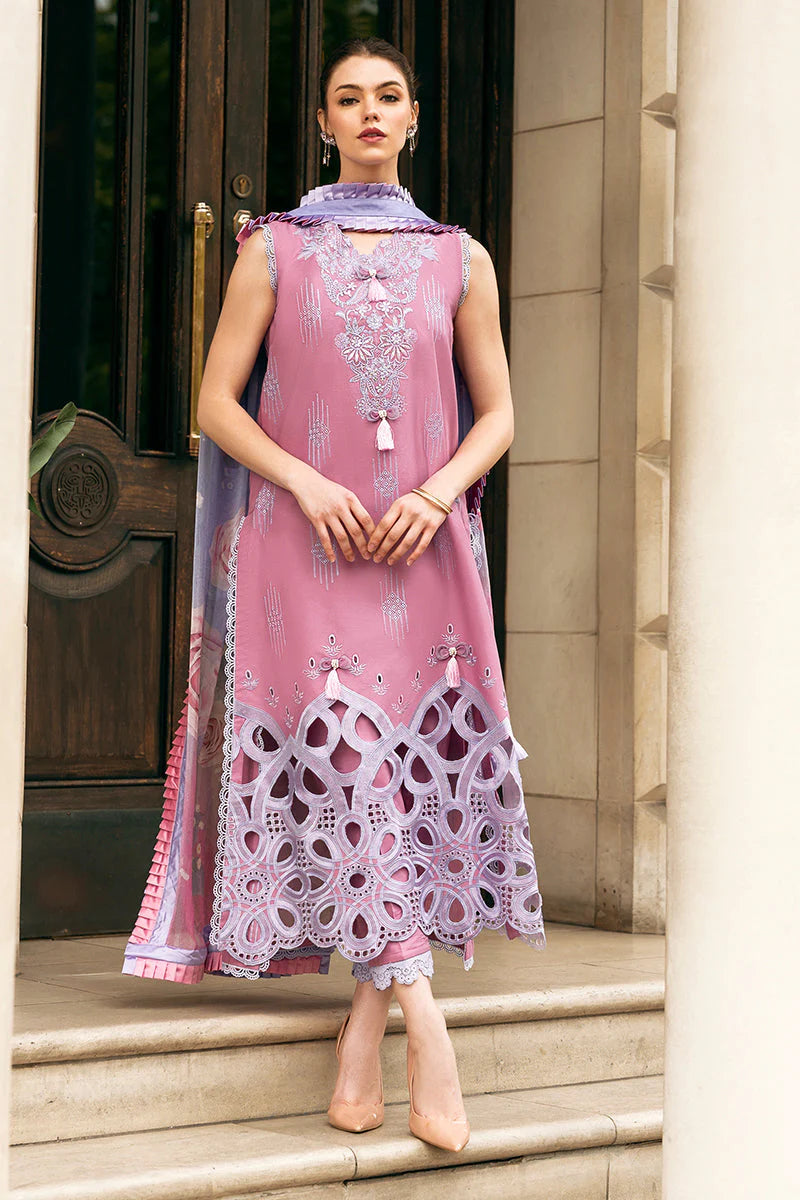 3 Pcs Embroidered Lawn Shirt with Printed Dupatta MS 2570B