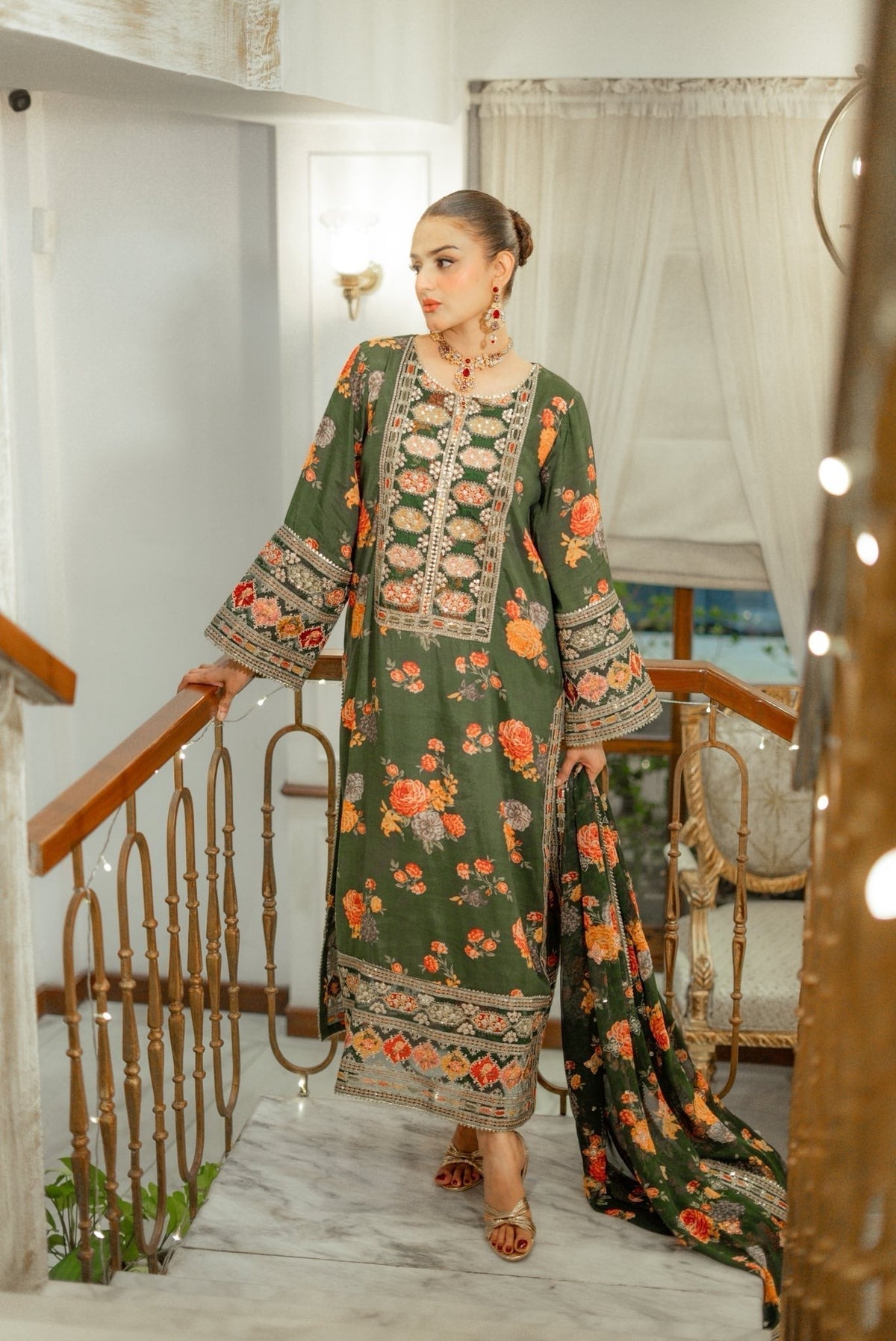 Aneelas Luxury Silk 3 Piece Unstitched 262